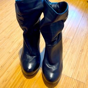 Real leather heeled boots